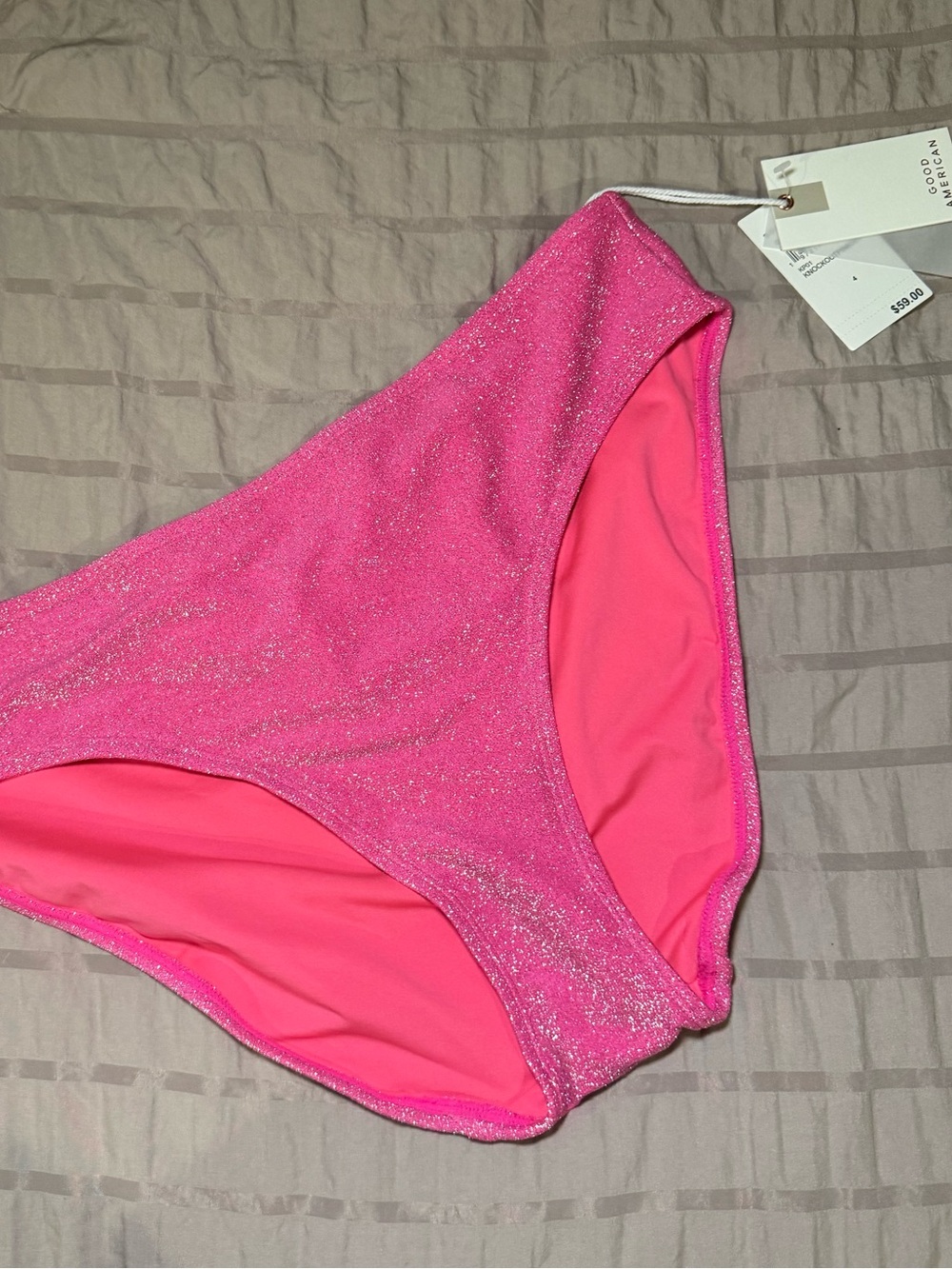 Good American Shimmer Pink Swim Bottoms